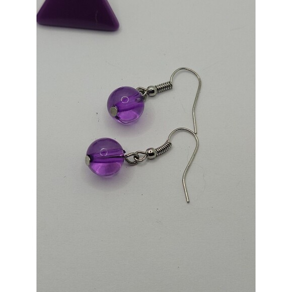 Purple Earrings Pierced Lot of Three - Picture 2 of 8